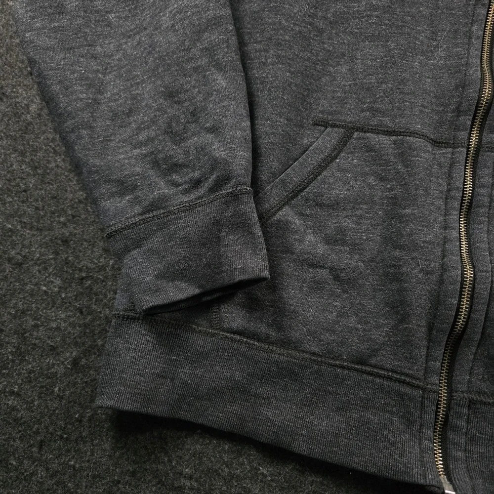 Polo Ralph Lauren Dark Gray Full Zip Hoodie Waffle Lined Hood Minimalist Men's M